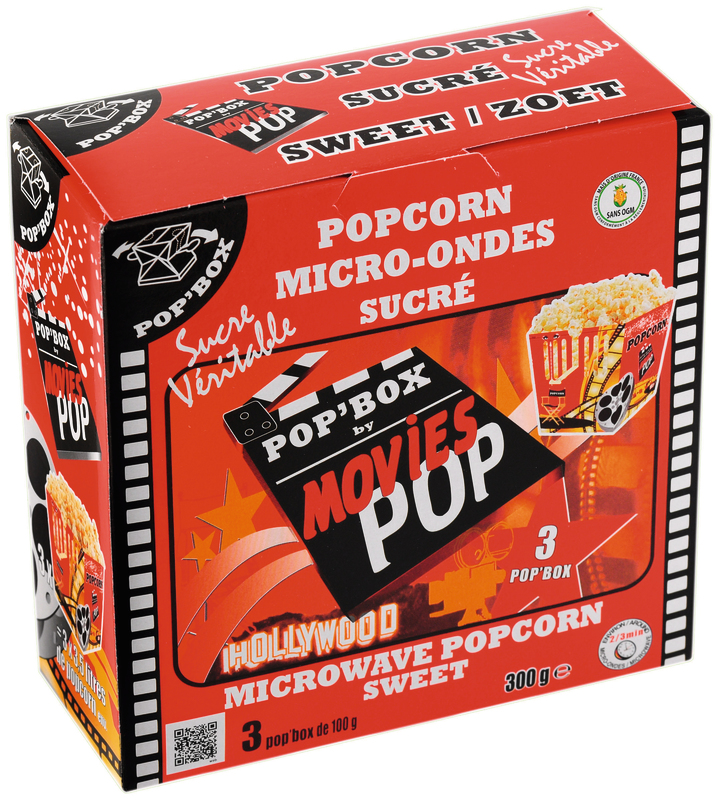 GOBELET POPCORN MICRO-ONDES SUCRÉ MOVIES POP