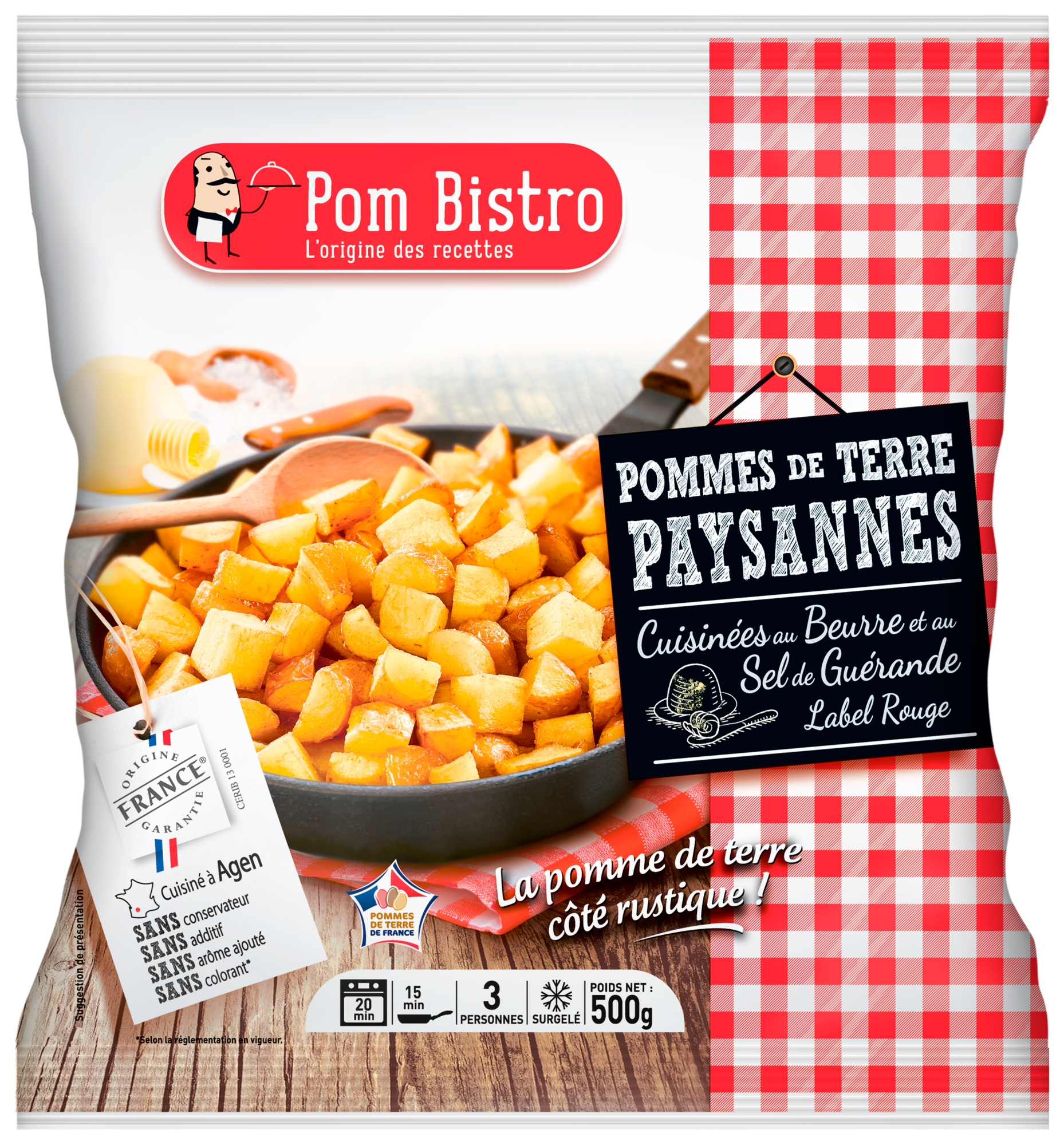 Pommes de terres paysannes surgelées
