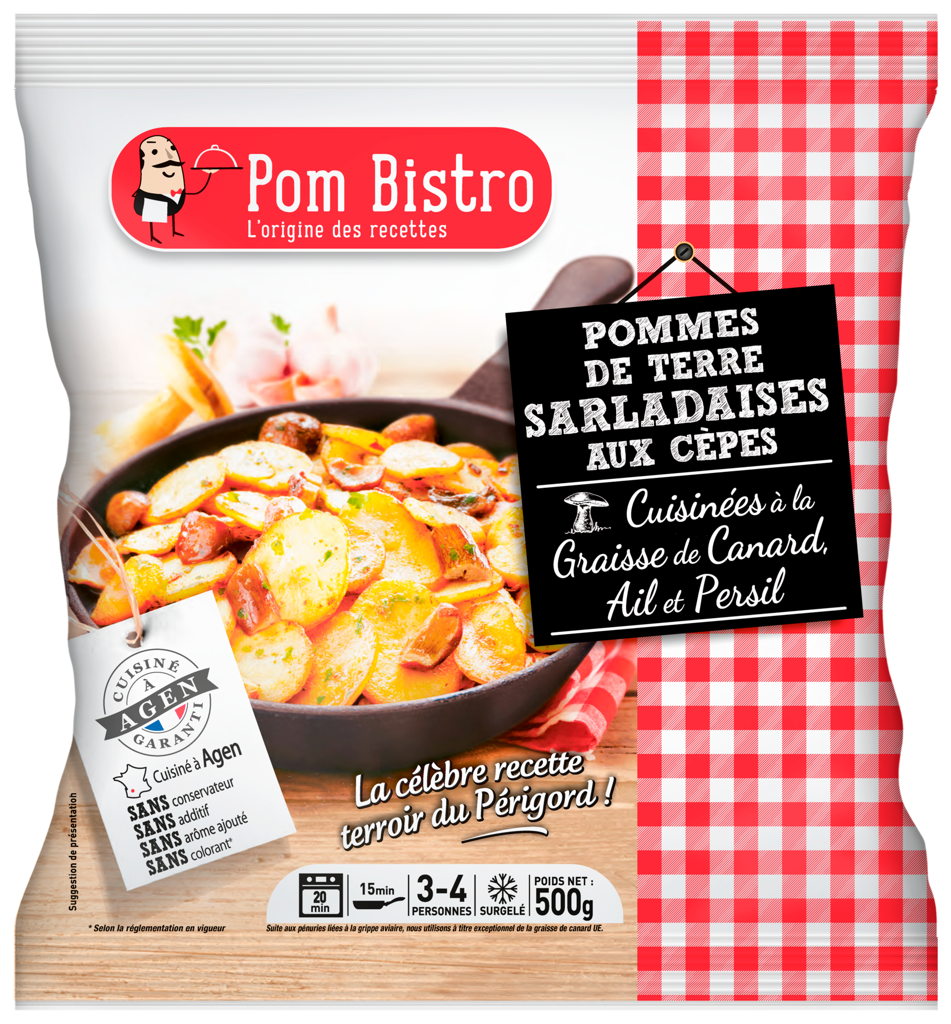 Pommes de terre sarladaises aux cèpes surgelées