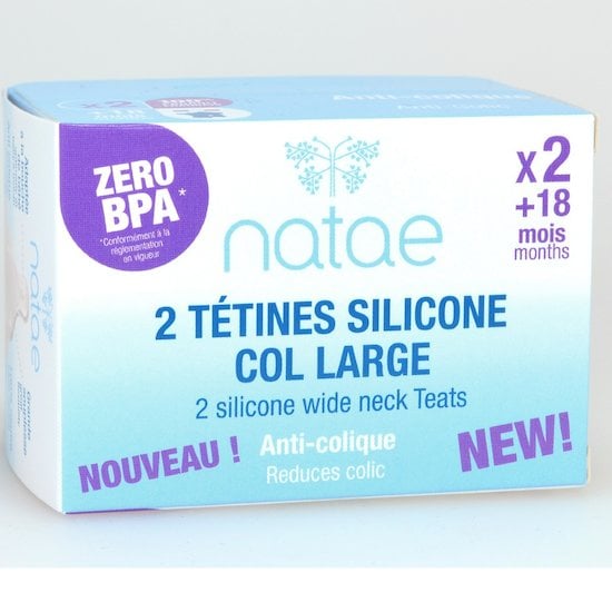  Natae Tétine silicone Nataé déb 3 + liquide épais  18 mois + code EAN 3760033030227 