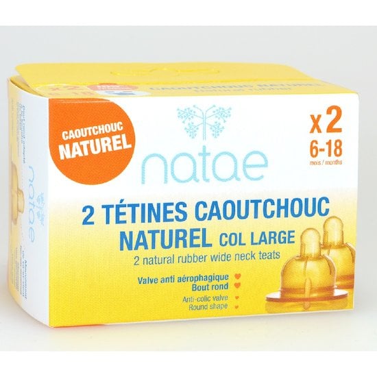  Natae Tétines caoutchouc Nataé débit 2  6-18 mois code EAN 3760033030241 