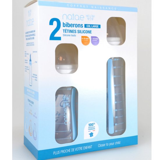  Natae Coffret 2 biberons PP Natae tétine silicone  230ml - 330ml code EAN 3760033030272 