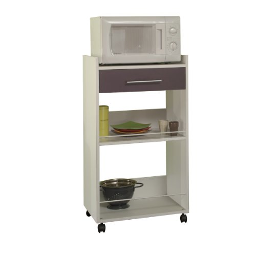 Desserte basse-1 tiroir-Corps blanc-façade aube...