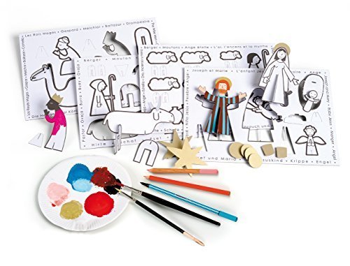 Crêche de Noël en carton à assembler et colorie...