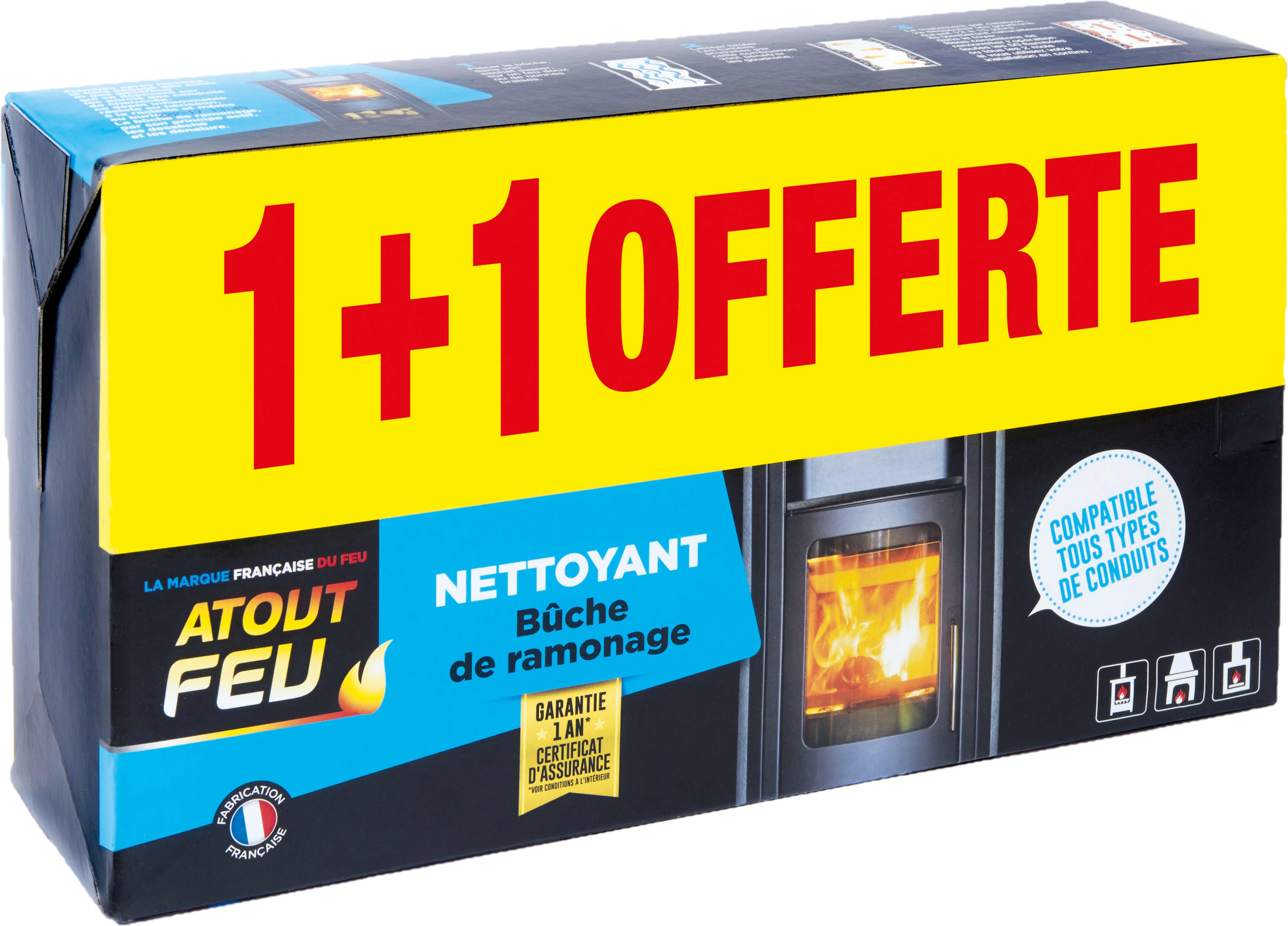  LOT 2 BÛCHES RAMONAGE
1 + 1 OFFERTE code EAN 3760045330216 