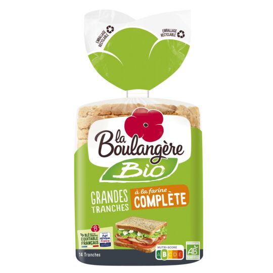  Pain de mie Complet Bio LA BOULANGERE code EAN 3760049790214 