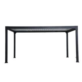  Pergola bioclimatique autoportante motorisée aluminium coloris noir sablé Green Outside 5 x 3 m code EAN 3760055272698 