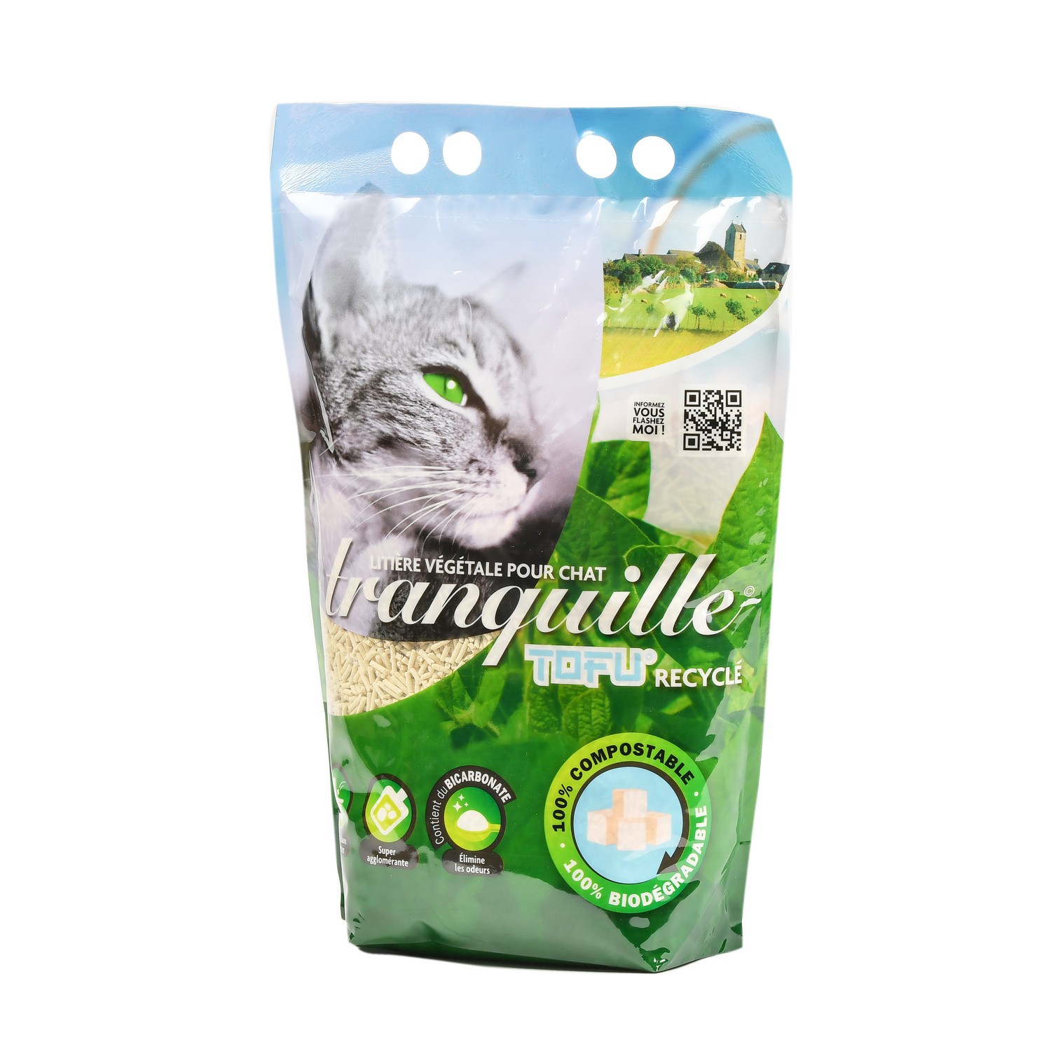 Litière végétale au tofu