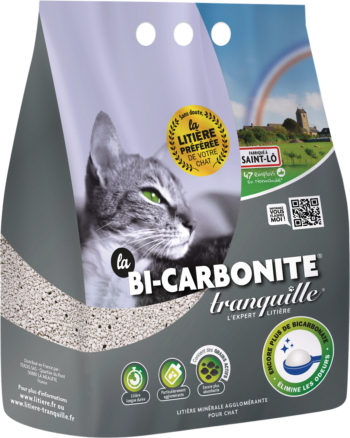  LITIERE POUR CHAT MINERALE BI-CARBONITE TRANQUILLE code EAN 3760060016737 