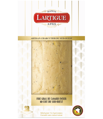 LARTIGUE ET FILS FOIE GRAS DE CANARD ENTIER MI-CUIT DU SUD-OUEST code EAN 3760067668861 