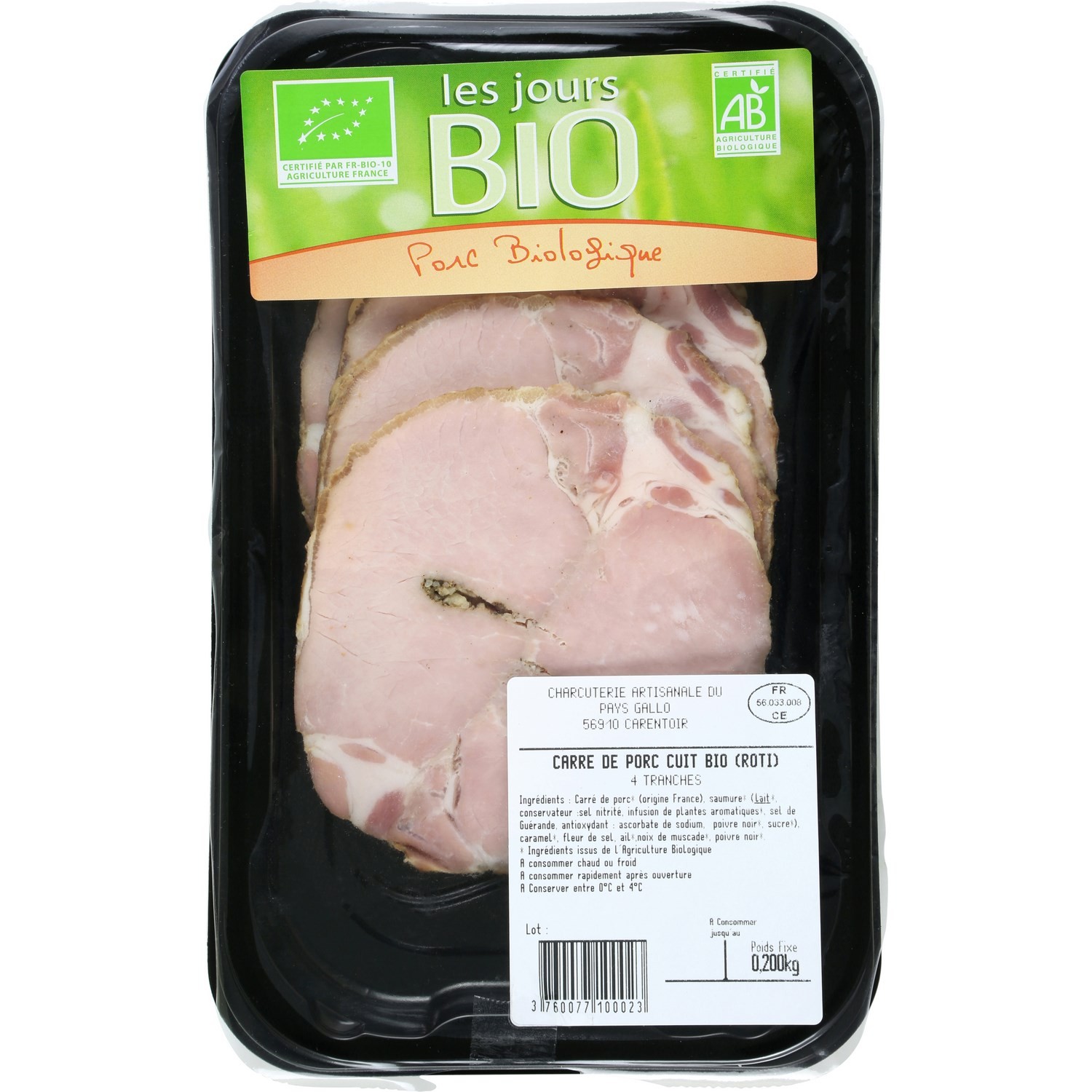 Carré de rôti de porc bio  
