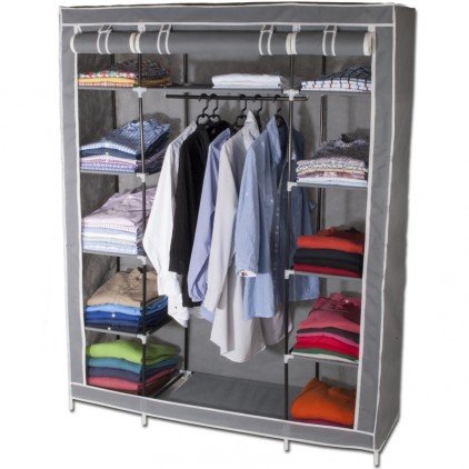 Armoire de rangement dressing XXL gris