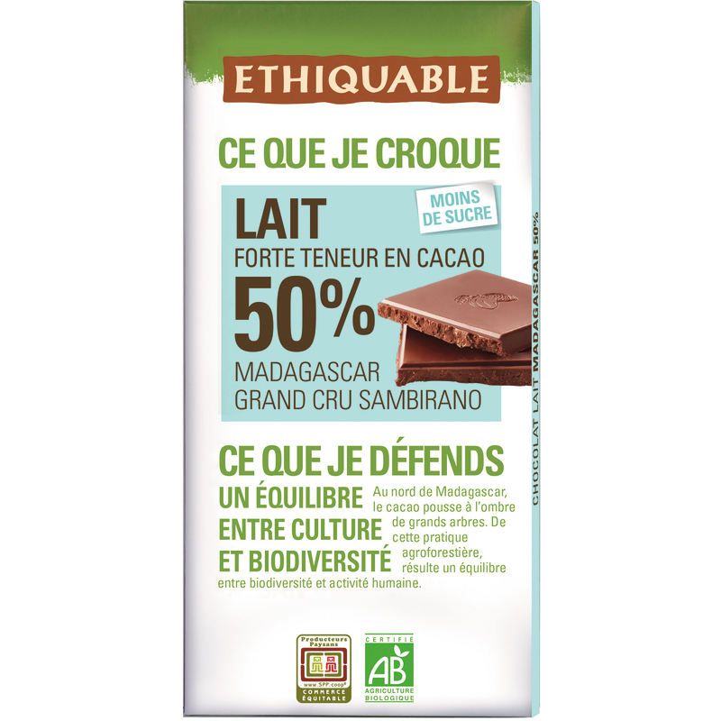 TABLETTE DE CHOCOLAT LAIT BIO MADAGASCAR GRAND ...