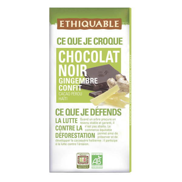 Tablette de chocolat noir Bio
