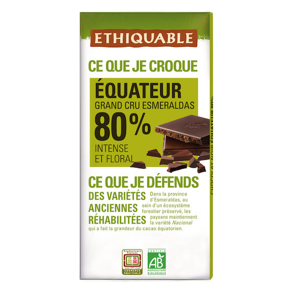 Tablette de chocolat noir Bio