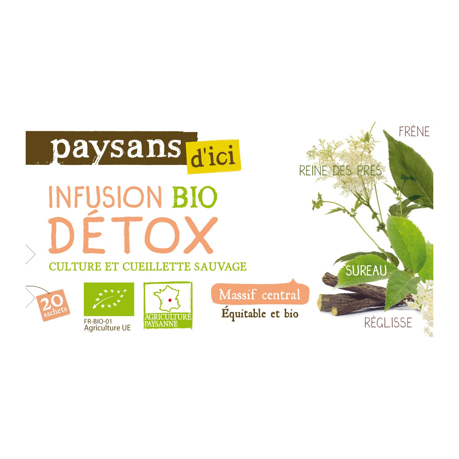 Infusion bio détox PAYSANS D'ICI