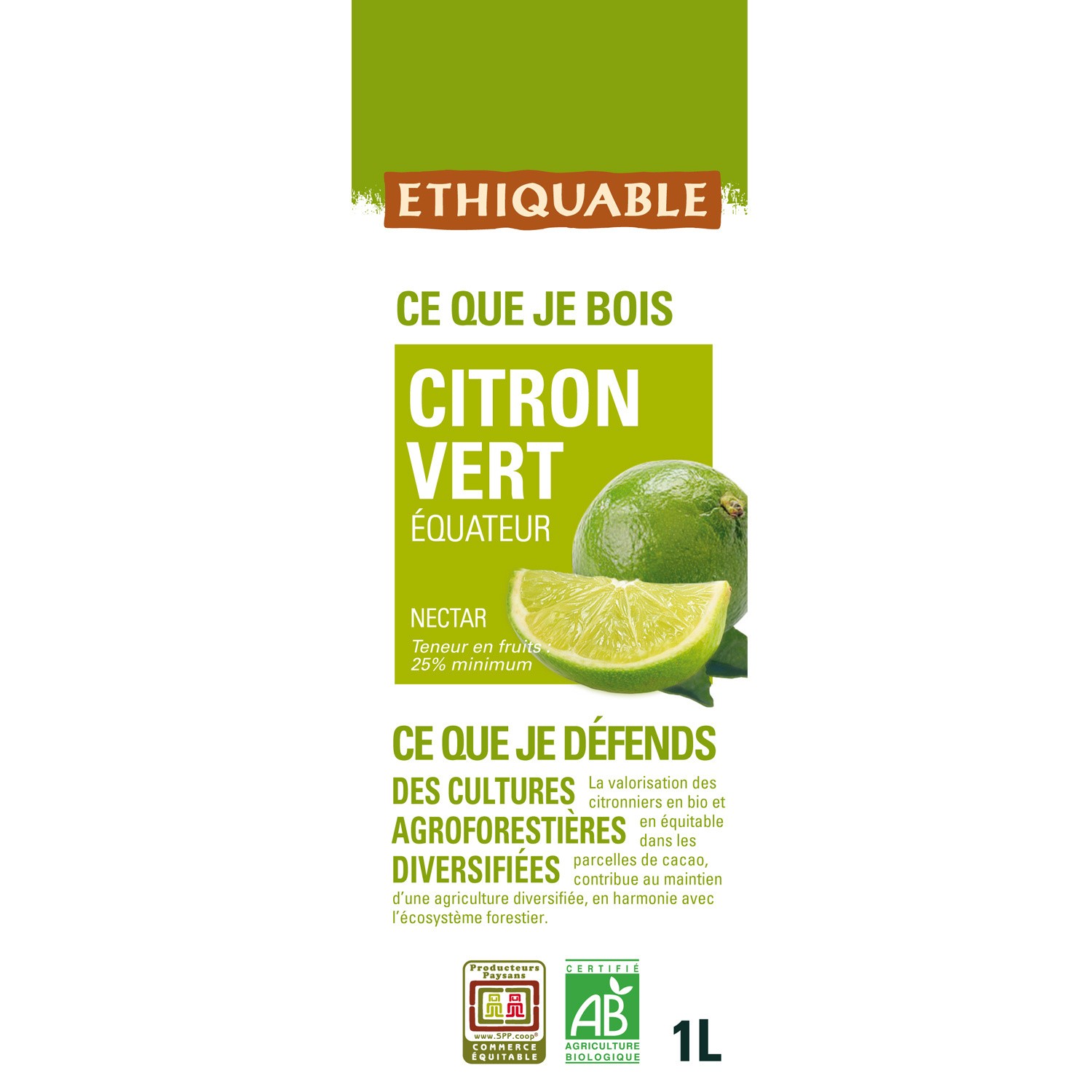 Jus citron vert Bio ETHIQUABLE