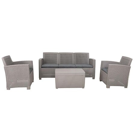 Salon de jardin 5 places ONTARIO Gris Résine
