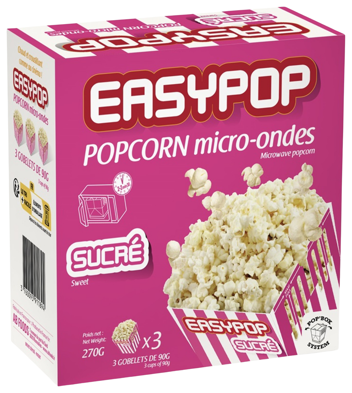  POPCORN MICRO-ONDES EASYPOP code EAN 3760093911894 