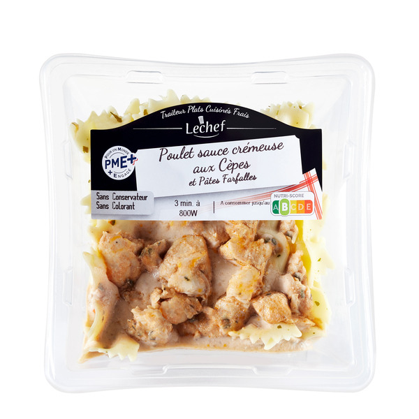  FARFALLES AU POULET SAUCE CRÉMÉE AUX CÈPES code EAN 3760094444087 