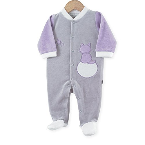 Kinousses Chat grenouillère naissance pour fille 1 mois lavande code EAN 3760108739550 