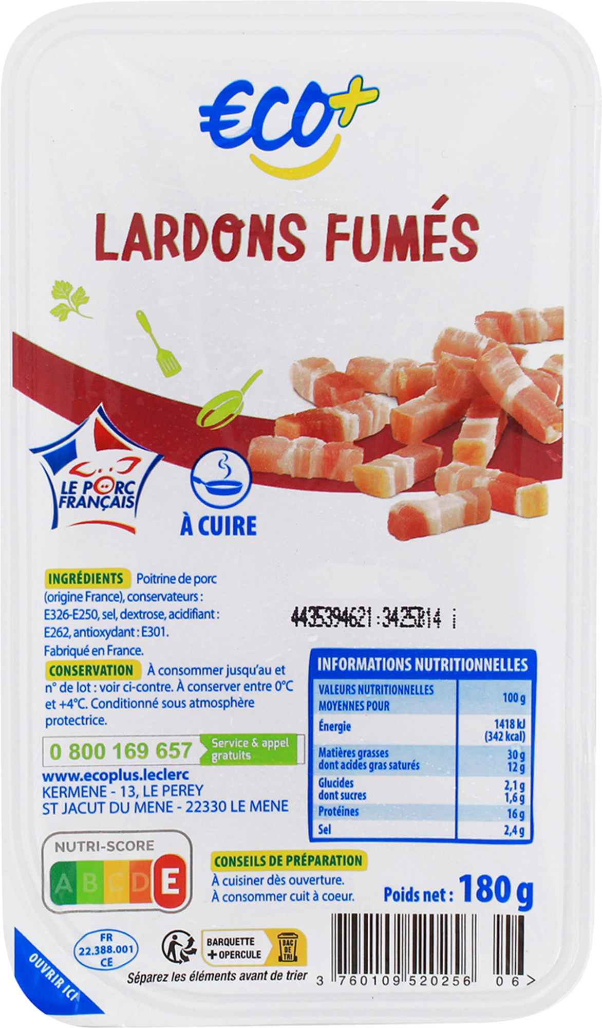 ECO+ LARDONS code EAN 3760109520256 