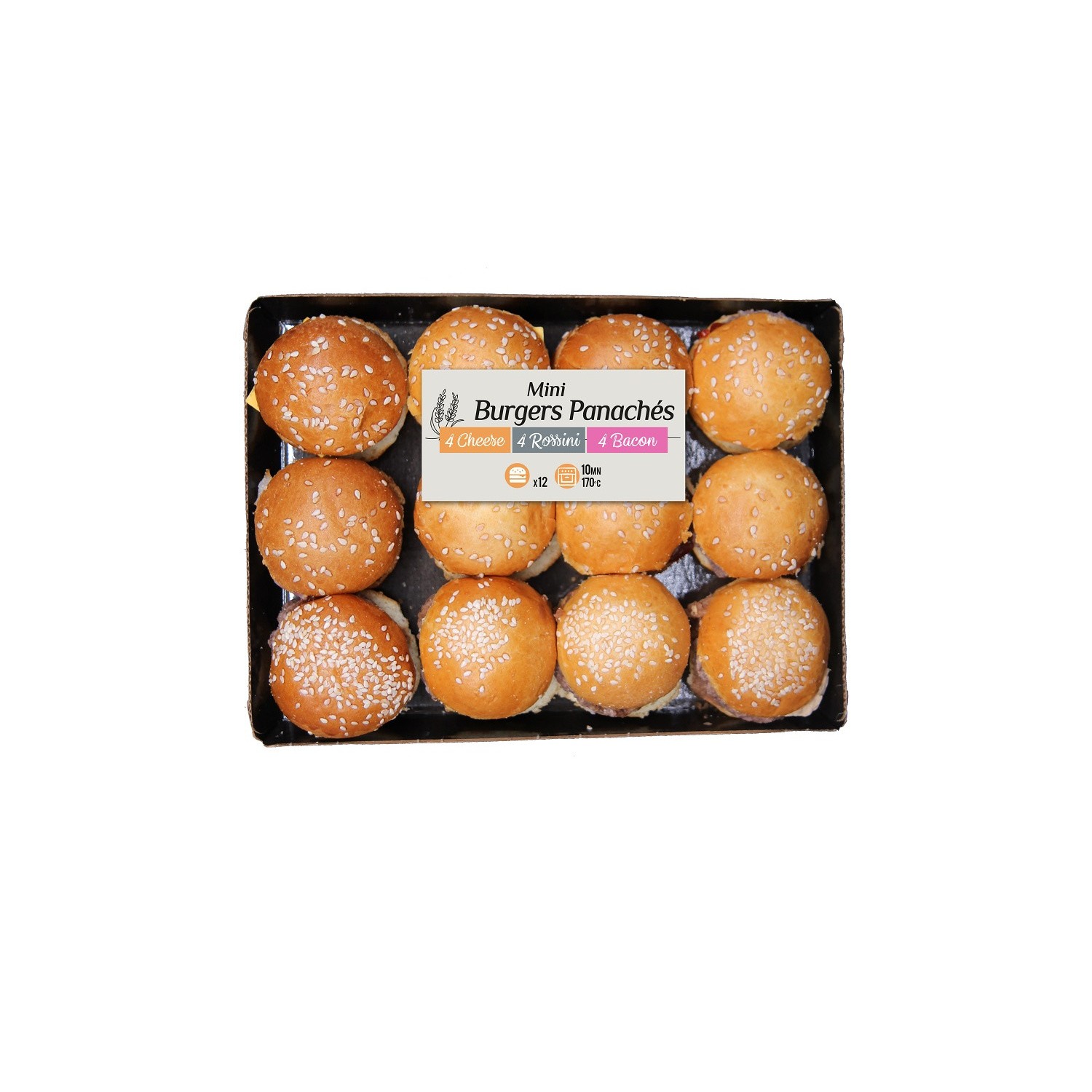 Mini burgers panachés plateau apéro PASO