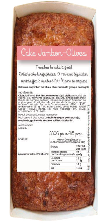 FE CAKE JAMBON OLIVES  3760114579232 (3760114579232)