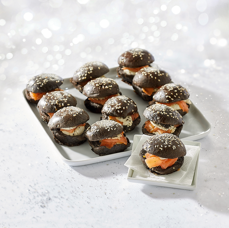FE PLATEAU DE 12 MINI BURGERS NOIRS AU SAUMON  3760114579904 (3760114579904)