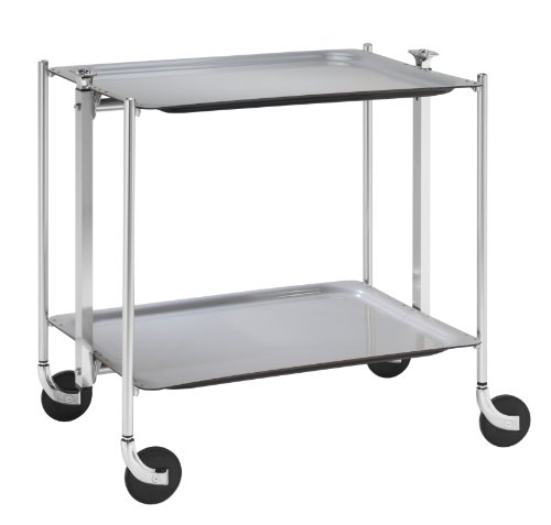 Textable 500250003 table roulante 2 étages gris...