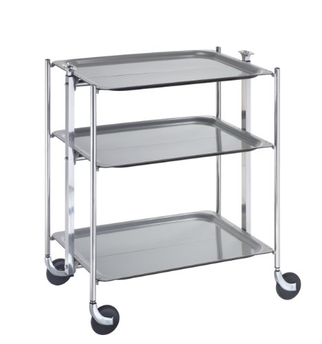 Textable 500350003 table roulante 3 étages gris...