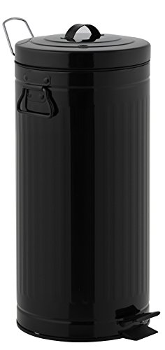KITCHEN MOVE Kitchen Move 927250E BLACK AS Rétro Style Industriel Poubelle à Pédale Métal/ABS/Plastique Noir 30 x 30 x 68,5 cm code EAN 3760119734773 