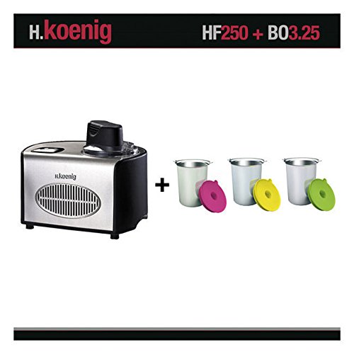 H.Koenig Hf250 turbine à glace réfrigérante et bo325 récipients pour turbine à glace code EAN 3760124950977 