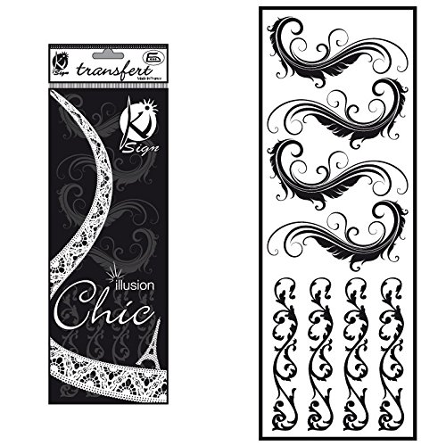 Ki-Sign Transfert thermocollant velours - Arabesque noire - 10x30cm - Ki-Sign code EAN 3760131943559 