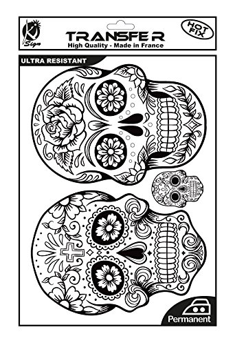 Transferts 3 Têtes de Mort - Noir - Ki Sign