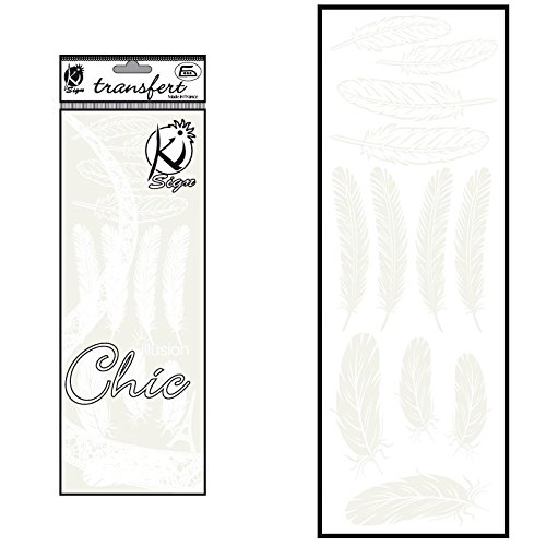 Transfert thermocollant velours - Plume blanc -...
