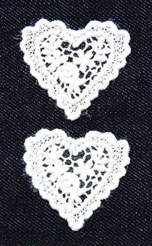 Transfert thermocollant dentelle - 2 coeurs - 4...