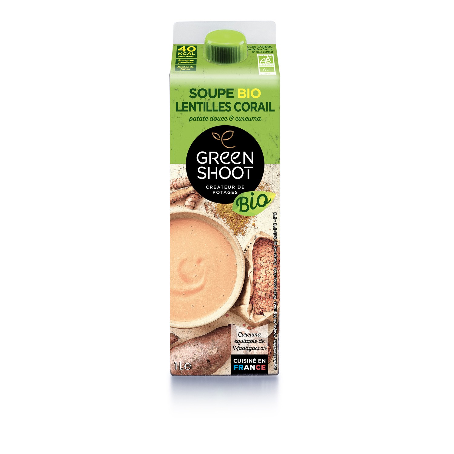 Soupe lentilles corail curcuma Bio GREENSHOOT