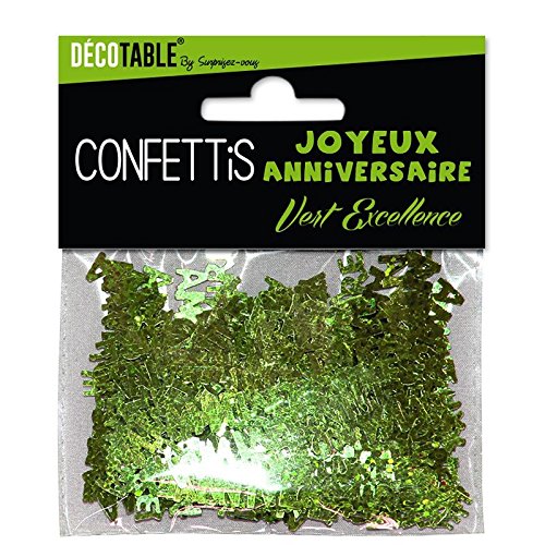 Confettis Joyeux anniversaire vert excellence