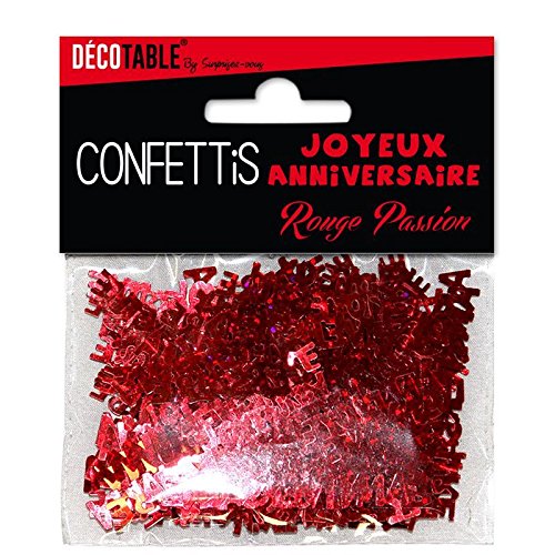 Générique Confettis Joyeux anniversaire rouge passion code EAN 3760147517072 