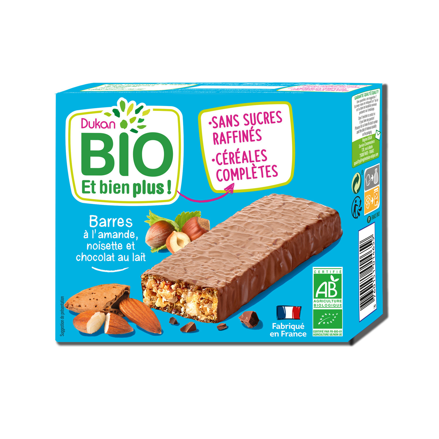 Barre chocolatées l'amande, noisette et chocola...