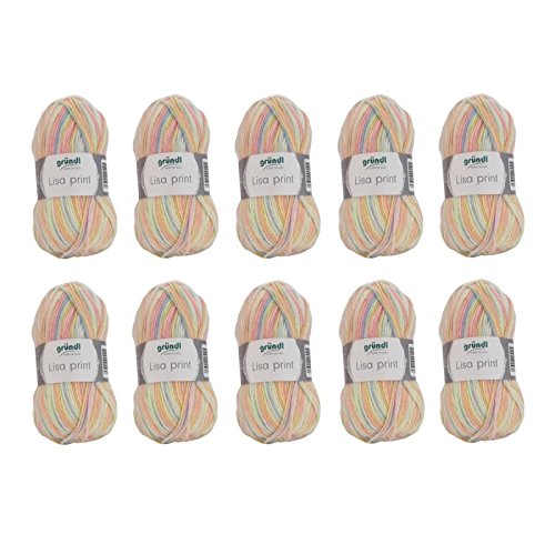 - 10 pelotes de laine à tricoter grundl lisa pr...