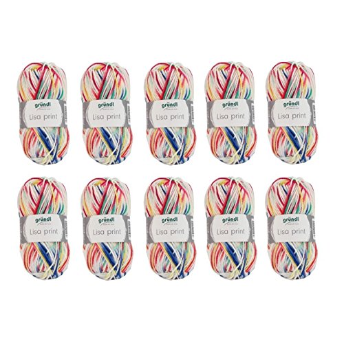 - 10 pelotes de laine à tricoter grundl lisa pr...