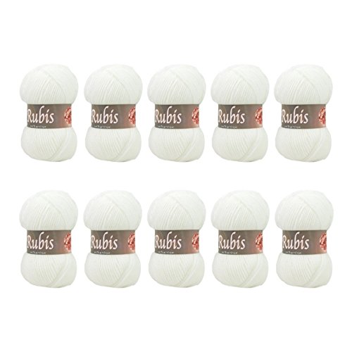 - 10 pelotes de laine à tricoter distrifil rubi...