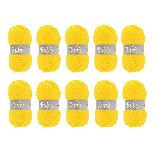 - 10 pelotes de laine à tricoter distrifil rubi...