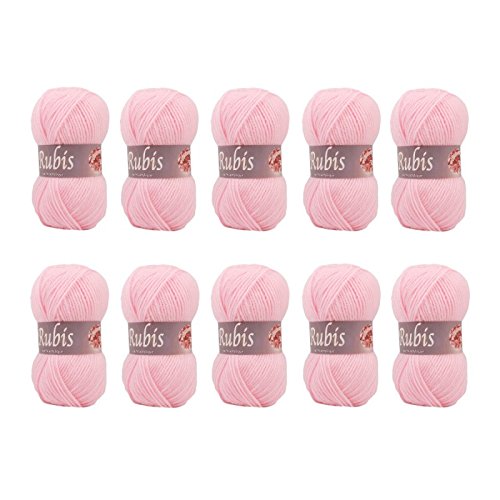 - 10 pelotes de laine à tricoter distrifil rubi...