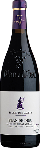  AOP CÔTES-DU-RHÔNE VILLAGES 
PLAN DE DIEU
SECRET DES GALETS
2023 code EAN 3760165910428 