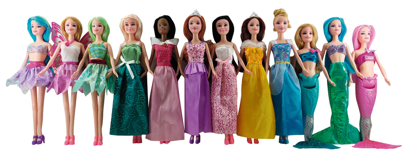 MEGA SET MAISON 12 POUPEES PRINCESS FEE SIRENE 