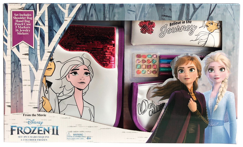 SET 3 PIECES MAROQUINERIE SEQUINS A COLORIER LOL