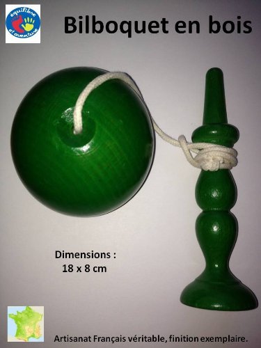 Superbe bilboquet de 180 mm Vert, fabrication F...